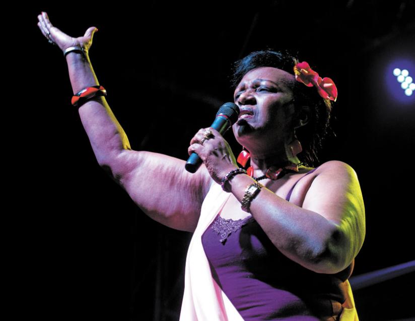 Cecile Kayirebwa performs during the concert.