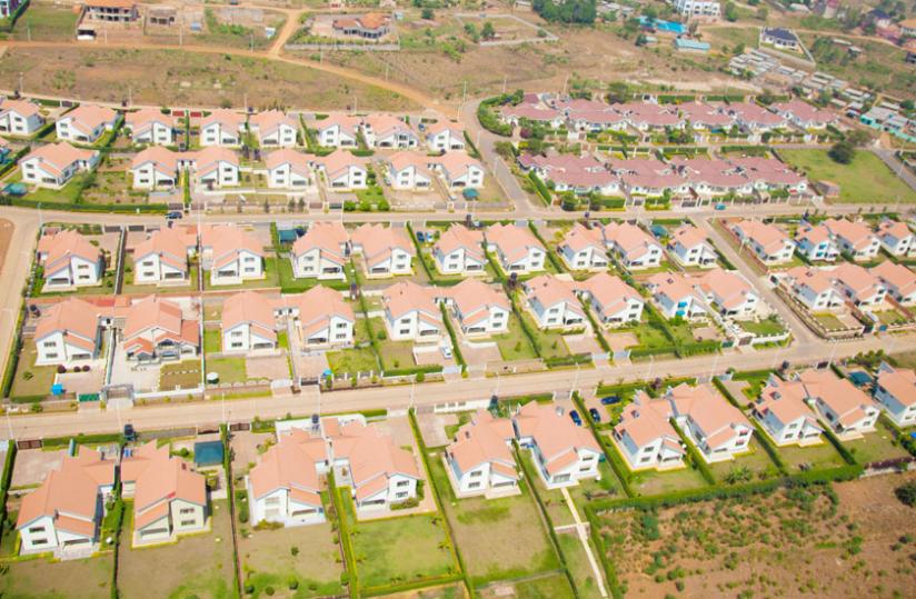 An aerial view of new houses in Kibagabaga. (Timothy Kisambira)