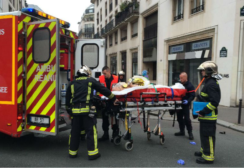 Gunmen attacked the Paris office of French satirical magazine Charlie Hebdo, killing 12. Xinhua