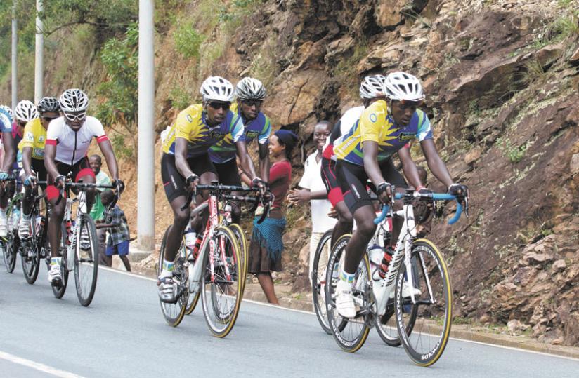 Team Rwanda cyclists during the Tour du Rwanda. The team wants to win the yellow jersey in the Tour of Egypt. (File)