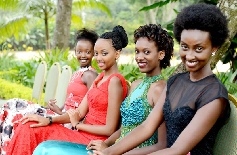 Some of the Miss Rwanda contestants picked after the auditions in Rubavu district. 