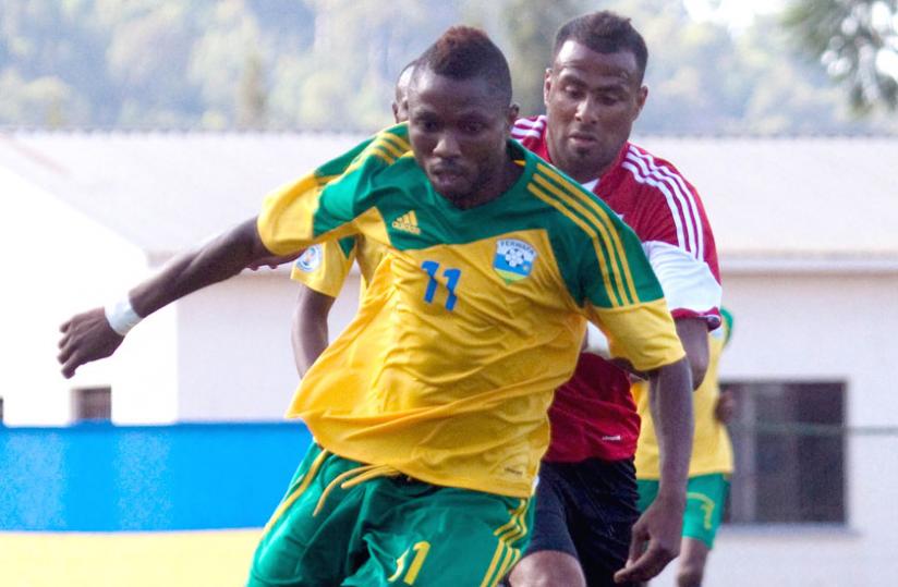 DR Congo-born Dady Birori, seen here in Amavubi colours, is the reason the country was disqualified from Afcon 2015 qualifiers. (File)