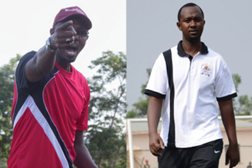 Eric Nshimiyimana (R) and Amavubi assistant coach Vincent Mashami are all running for the Amavubi job (File)