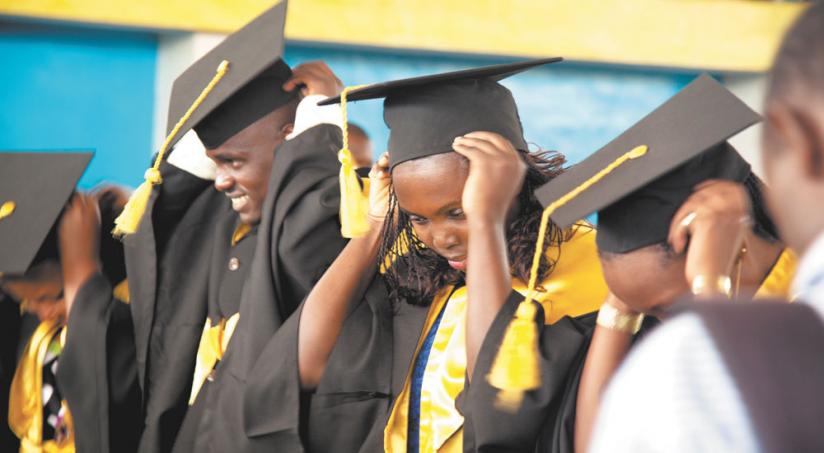 Graduates of the Department of Hotel and Restaurant Management after the conferment of their degrees by the Chancellor. (Doreen Umutesi)