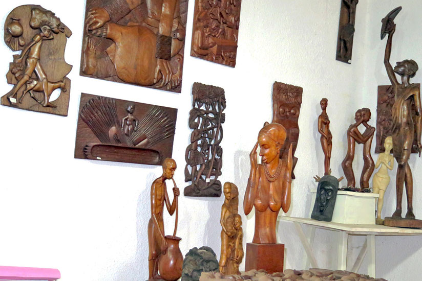 Some of his artworks on display inside the office of Sebukangaga (JP Bucyensenge)rn