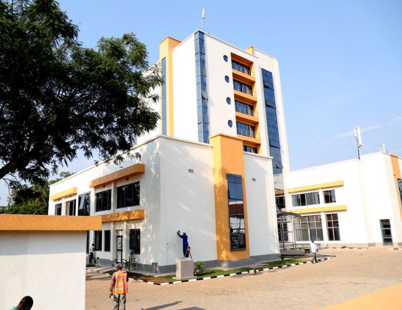 Final works being done on the nine storey SDA Church headquarters in Kigali. (John Mbanda)