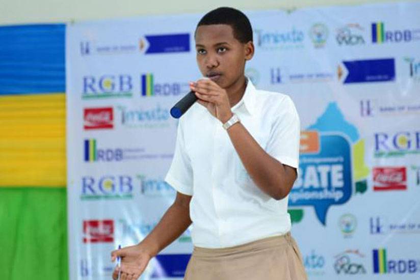 A student makes a submission during The National Young Entrepreneurs Debate Championships debate last year. (File)