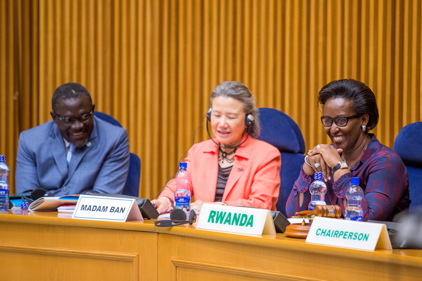 Mrs Kagame (R) with Mrs Ban Soon-taek, wife of the UN Secretary General (C) and a representative of the the International Planned Parenthood Federation. (Courtesy)