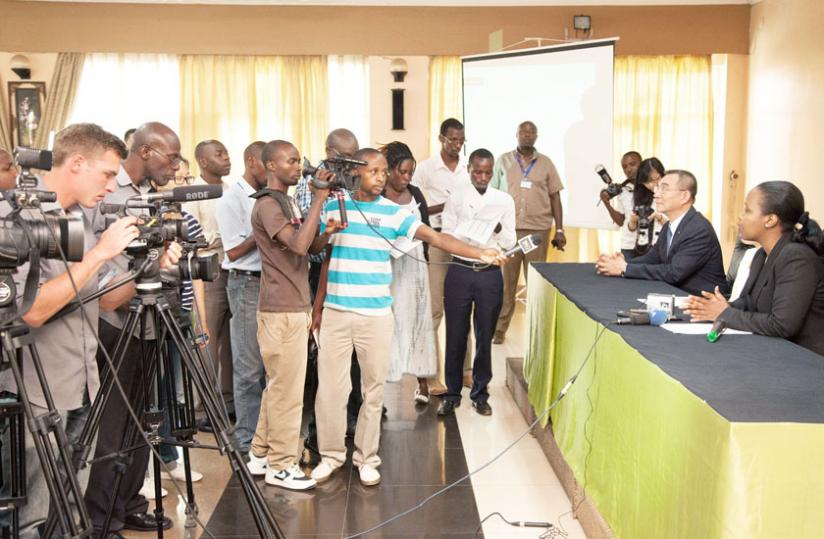 Journalists cover an event in Kigali last year. (File)