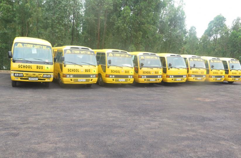 School buses ready to start work. Many parents have welcomed the initiative. (Jean Mugabo)