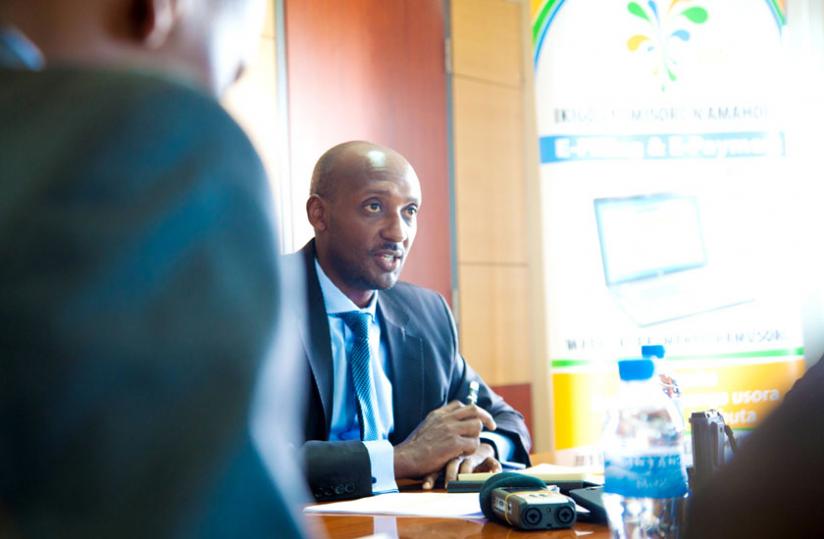 Tusabe addresses the media in Kigali yesterday. (Doreen Umutesi)