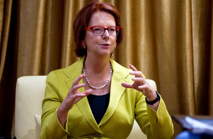 Former Australian Prime Minister Julia Gillard during an interview in Kigali. Gillard, currently the chairperson of a Global Partnership for Education, is in the country to attend a two-day Unesco-Africa regional conference. (Timothy Kisambira)