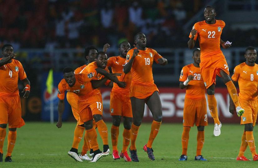 The Ivory Coast team celebrate landing the Africa Cup of Nations on penalties, their first AFCON title since 1992. (Net photo)