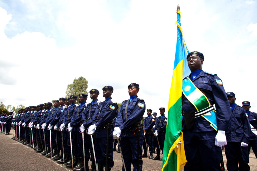 Police  officer cadets during a pass-out parade in Gishari last year. (File)