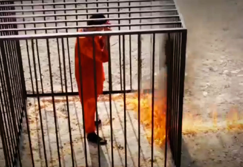 A report in Saudi media claims Islamic State militants drugged Jordanian fighter pilot Moaz al-Kasasbeh before filming the video that shows him being locked in a cage and burned alive. rnrn