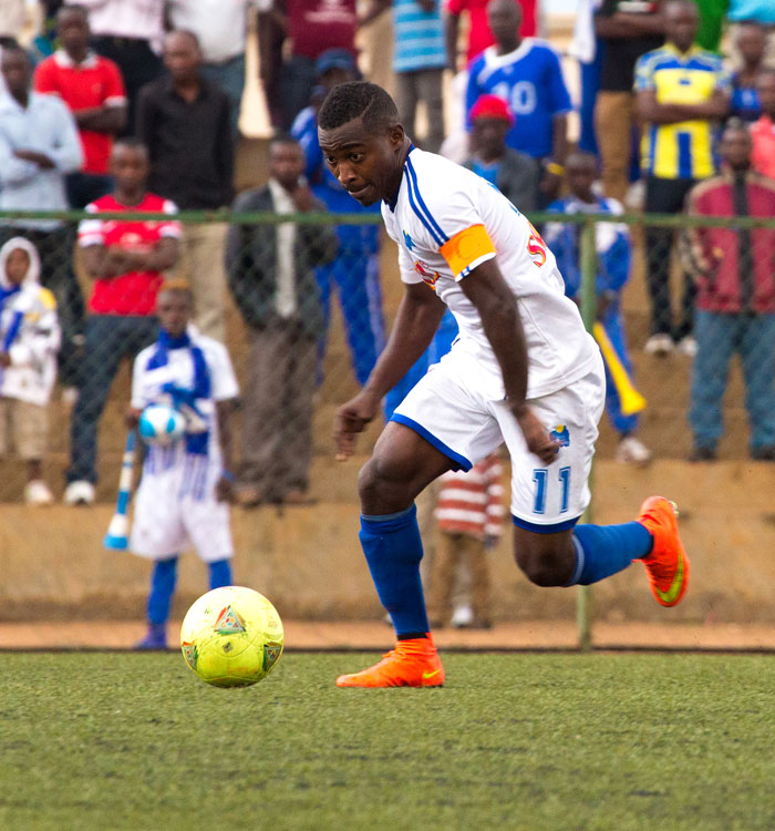 Rayon Sports captain Fuadi Ndayisenga is in a race to be fit for his club's Confederations cup tie. (T.Kisambira)