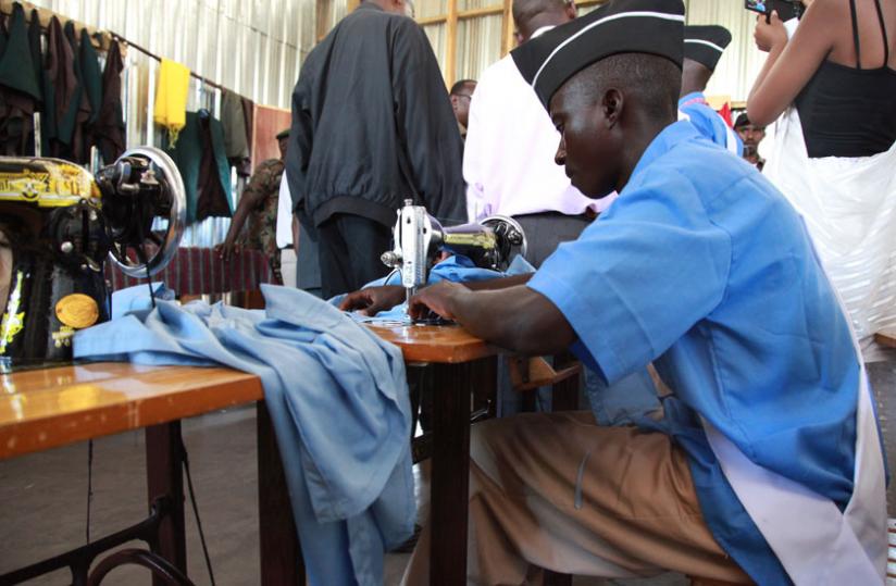 A tailoring student at Iwawa Vocational Training and Rehabilitation Centre during a practical lesson. (File)