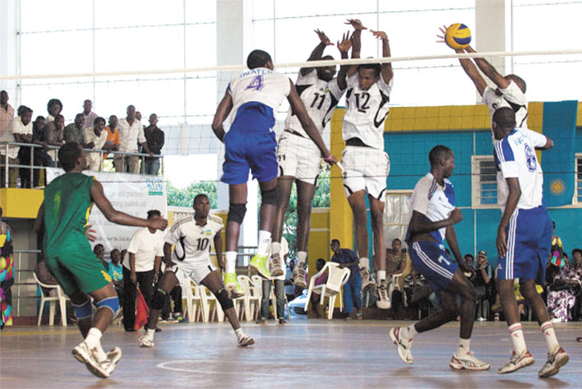 Flavier Ndamukunda, (shirt #4), seen here playing for Inatek against APR in the league. (File)
