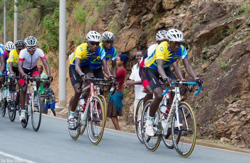 Team Rwanda riders race in last yearu2019s Tour du Rwanda. The team wants to win the team category in the La Tropicale Amissa Bongo race. (File)