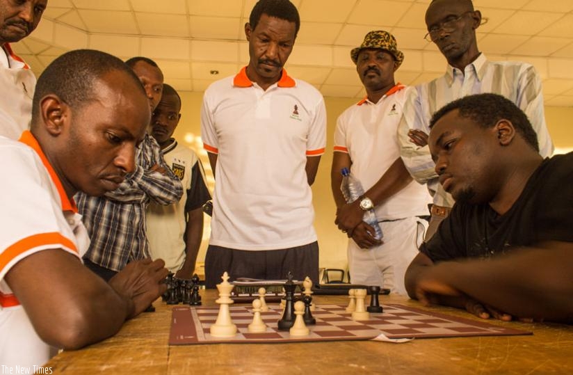 Ben Zimurinda  handed Kabera, (right), his only loss in a  six-round rapid chess contest which the latter won last December. (File)