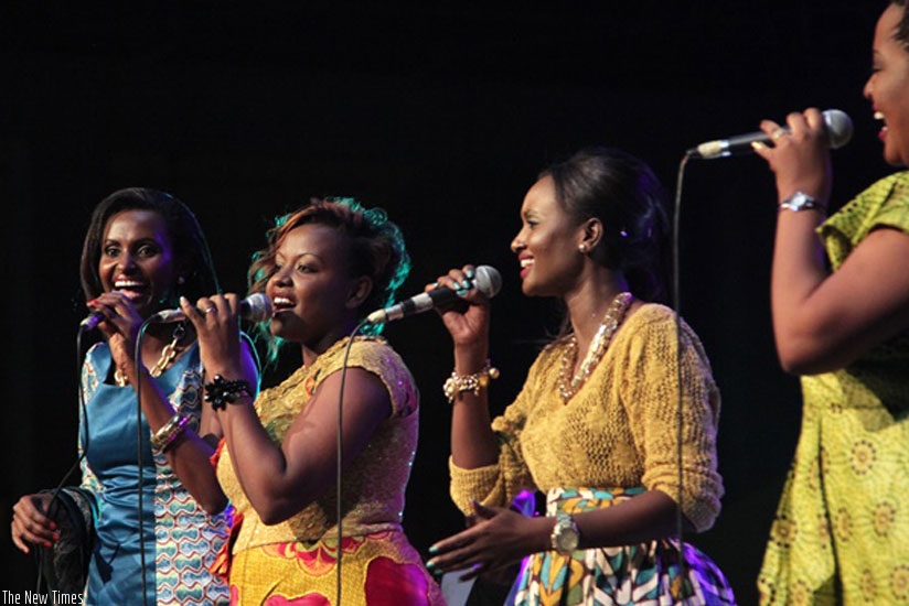 (L-R), Gaby, Tonzi, Fanny and Gahongayire of The Sisters, delivered a great performance. (Courtesy)