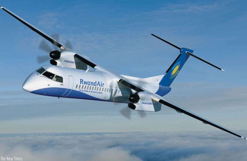 A RwandAir plane after takeoff at Kigali International Airport. Northern Corridor states are planning to open up the airspaces. (File)