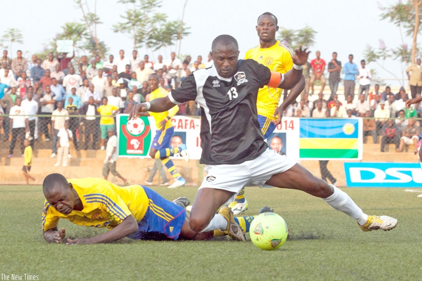 APR captain Ismael Nshutiyamagara in action against Uganda's KCCA during the 2014 Cecafa Kagame Cup at Stade de Kigali. (File) 