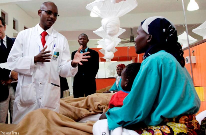 A doctor talks to a patient in Butaro Hospital in Burera District in 2013. (File)