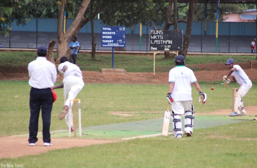 KCC batsmen Adeel Asghar and Kazim Patel in action against Right Guards on Sunday. (Courtesy)