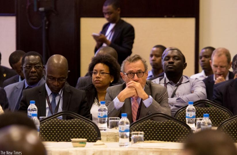 Participants listen to presentations during  the East African Petroleum conference in Kigali yesterday. (Timothy Kisambira)