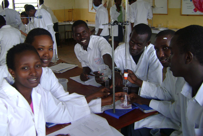 Students in the lab. (Dennis Agaba)
