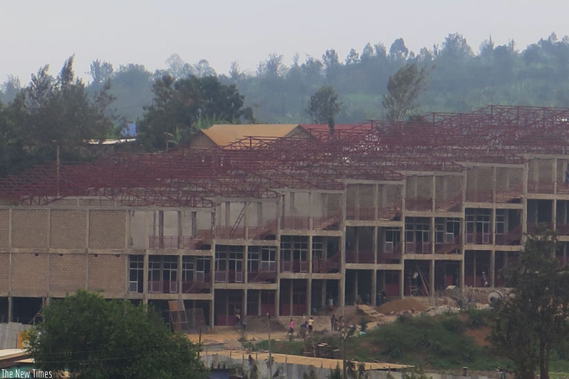 A commercial building under construction at Mulindi trading centre,  (Nuwagira Stephen)