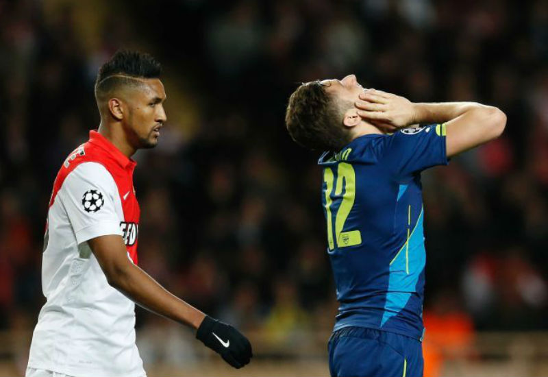 Olivier Giroud rues a missed opportunity against Monaco in Arsenal's Champions League exit on Tuesday. 