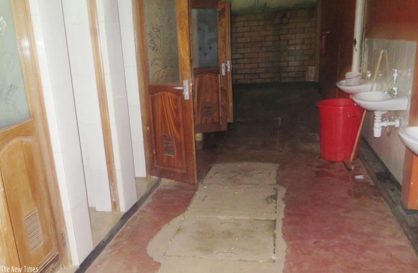 Inside the washrooms of Kaizen. 