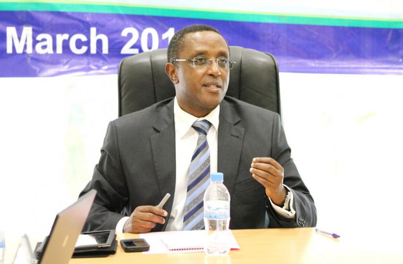 Minister Biruta speaks during the Nile Day Celebration in Kigali yesterday. (Elias Hakizimana)