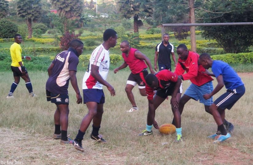 The Silverbacks go through their drills at the Rugunga ground on Wednesday. (Stephen Kalimba)