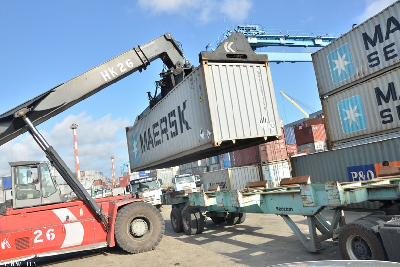 Loading of containers at Mombasa. Authorities seek to decongest the port. (Courtesy)