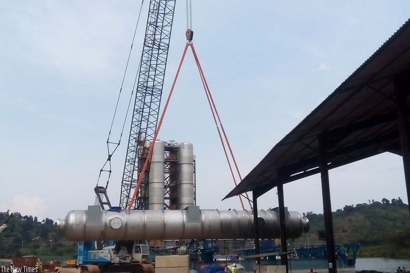 A Seperator assembled by Rwandans which can enable the sinking of the extraction facility into the lake to kick-start extraction works. (Courtesy)