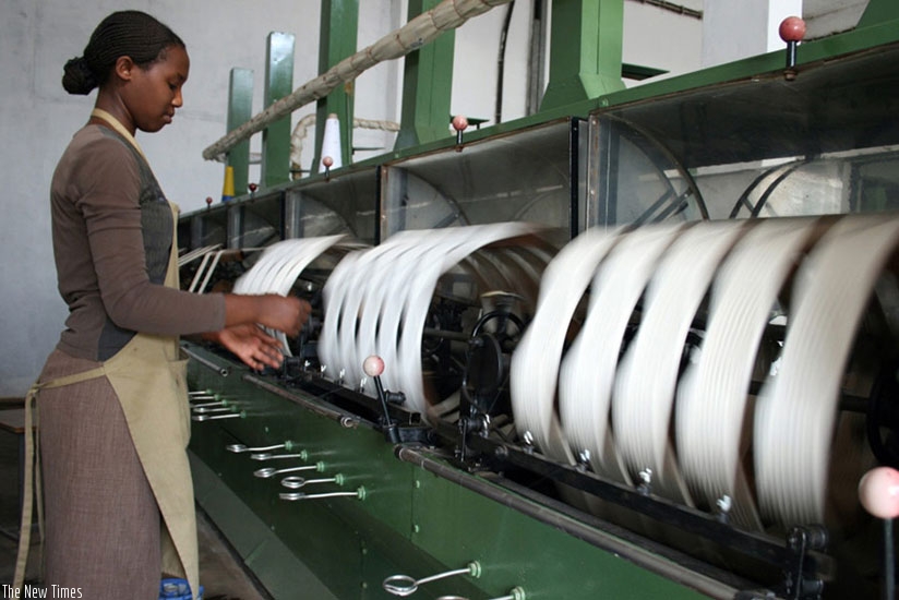 A worker a Kigali-based textile firm. Good quality eases the marketability of a product. 