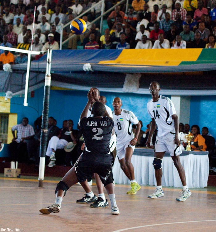 APR Volleyball team was defeated 3-1 by a determined Rayon Sports side yesterday. (File)