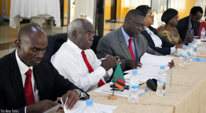 The Zambian delegation at the meeting in Kigali yesterday. (John Mbanda)