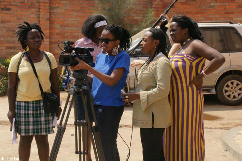 Young women participate in a filmmaking workshop. (Courtesy photos)