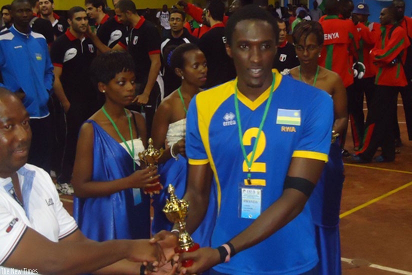 Christophe Mukunzi receives an award for best player at a previous tournament. (File)
