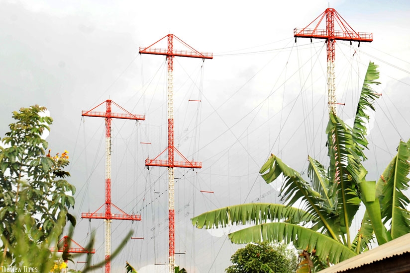 DW masts dominate the skyline of Kinyinya neighbourhood of Kigali. (John Mbanda)