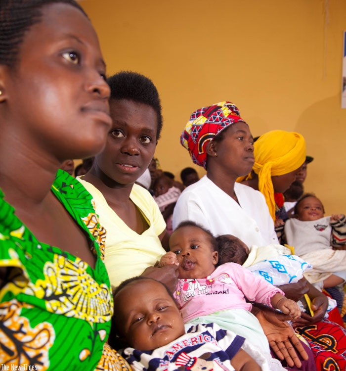Mothers with their babies at a health centre in Kigali. (File)
