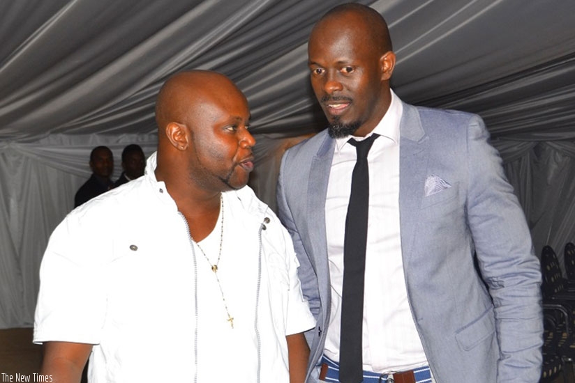 Before the storm. (L-R), Kidum and Frankie Joe at the Big Brother Africa reunion party at Kigali Serena hotel.