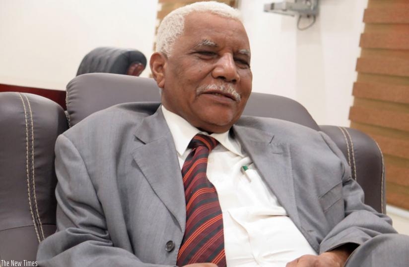 Dr Bilal Osman during the interview with The New Times in Khartoum last week. (Athan Tashobya)