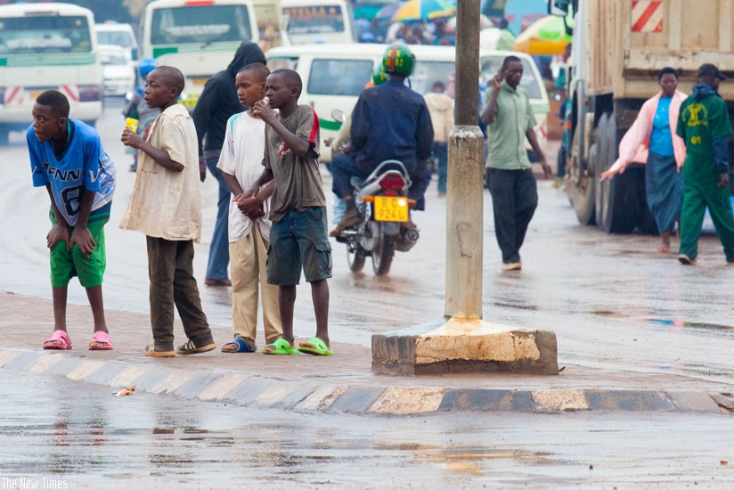 Street children in Nyabugogo, a Kigali city suburb. (File)