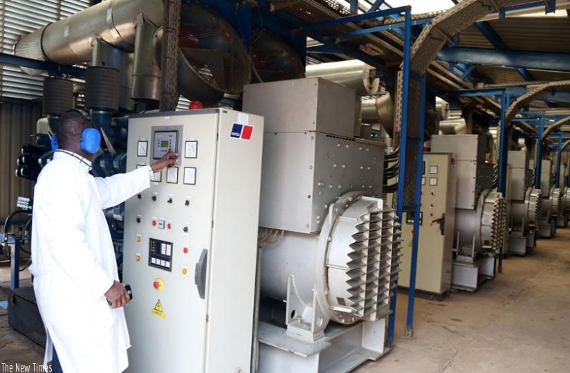 A technician operates machines in the power house at Jabana substation yesterday. (John Mbanda)