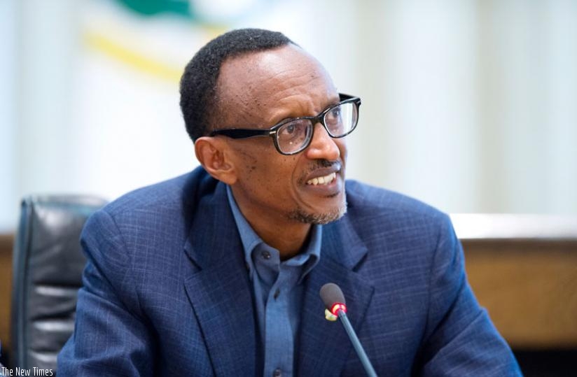 President Kagame addresses the media in Kigali yesterday. (Village Urugwiro)